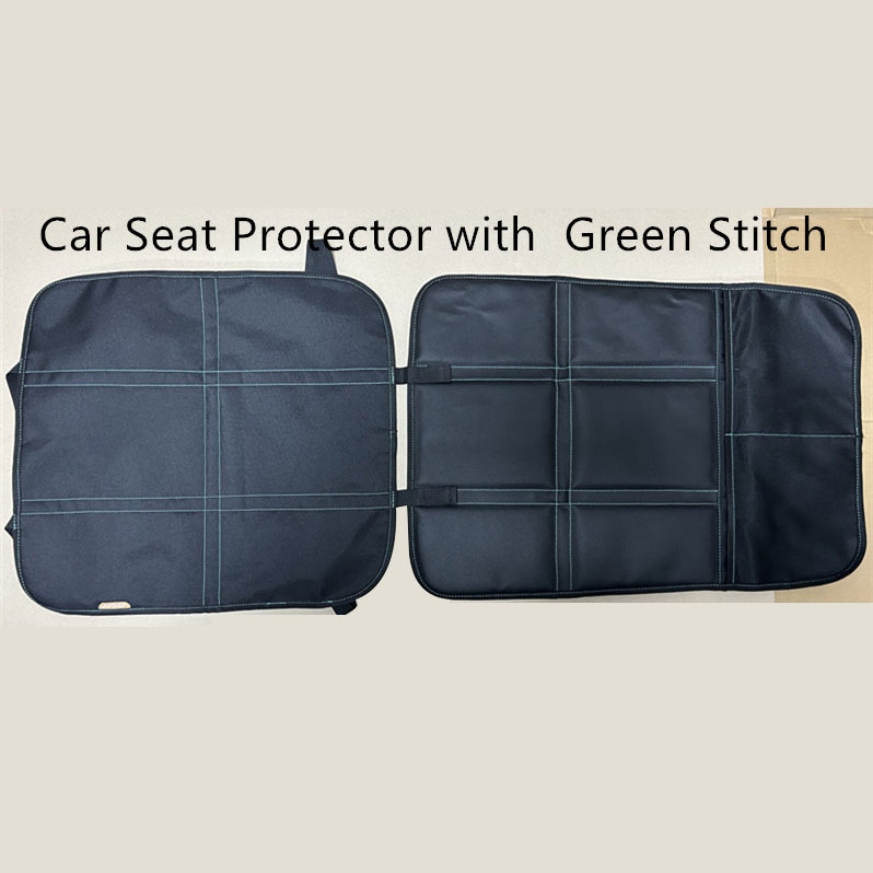 Car Seat Protector with Green Stitch